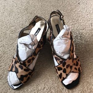 Leopard print wedges